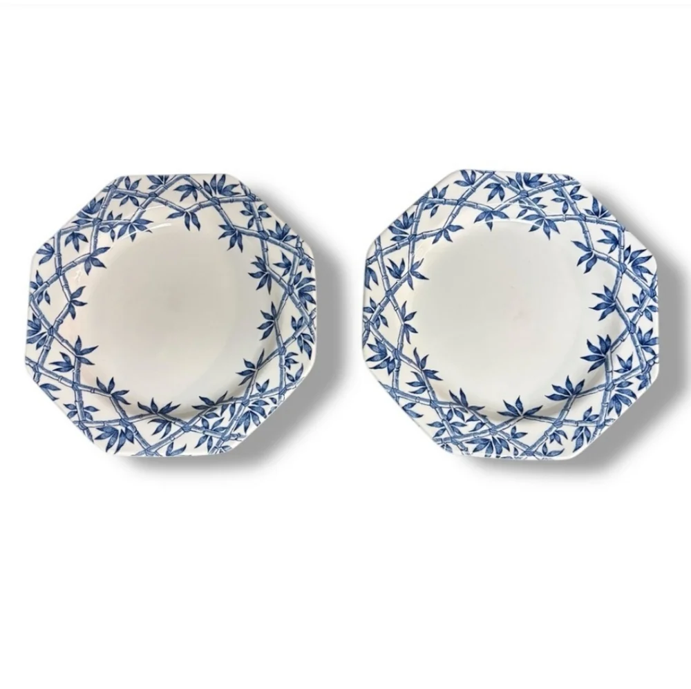 J. & G. MEAKIN “Trellis Blue” Ironstone 7” Dessert Pie Plates Set of Two
